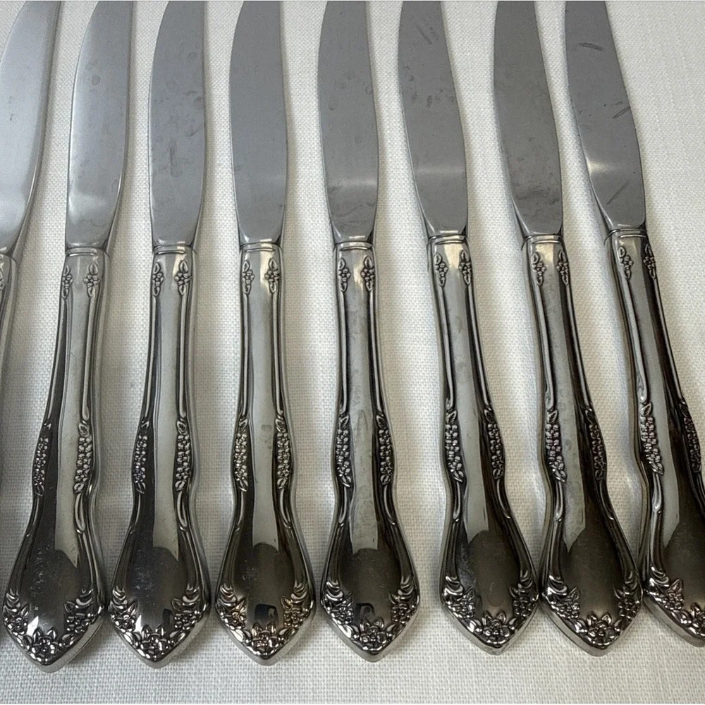 Oneida Mansfield Amadeus Dinner‎ Knives 8 Hollow Stainless Wm A Rogers Deluxe